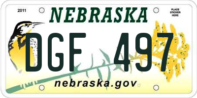 NE license plate DGF497