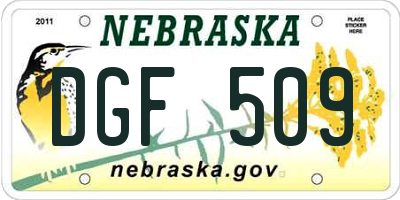 NE license plate DGF509