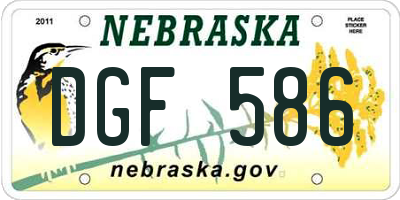 NE license plate DGF586