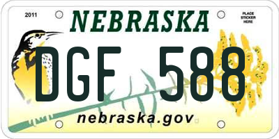 NE license plate DGF588