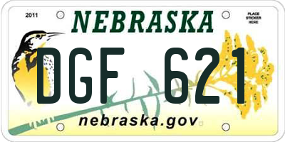 NE license plate DGF621