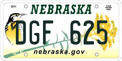 NE license plate DGF625
