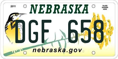 NE license plate DGF658