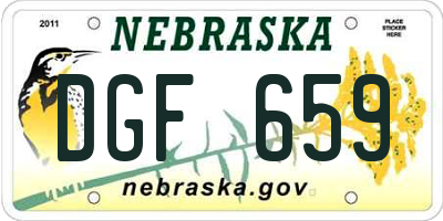 NE license plate DGF659