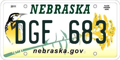 NE license plate DGF683