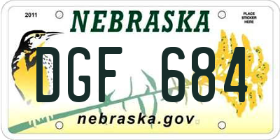 NE license plate DGF684