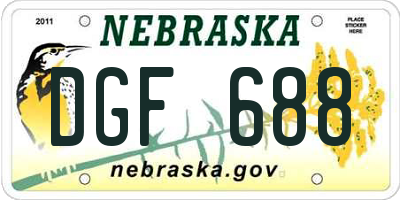NE license plate DGF688