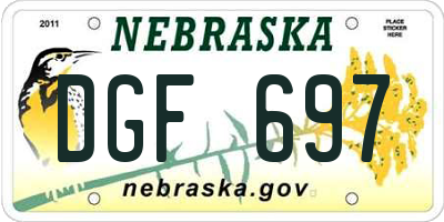 NE license plate DGF697
