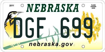 NE license plate DGF699