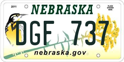 NE license plate DGF737