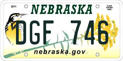 NE license plate DGF746