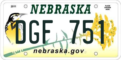 NE license plate DGF751