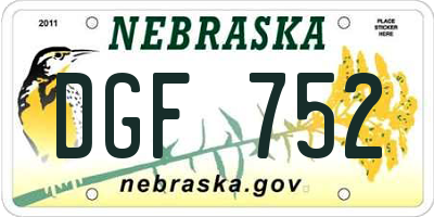 NE license plate DGF752