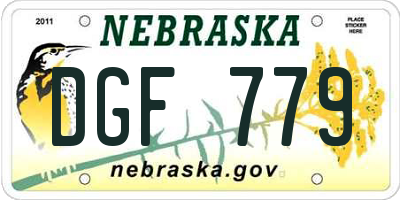NE license plate DGF779