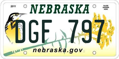 NE license plate DGF797