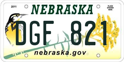 NE license plate DGF821