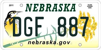 NE license plate DGF887