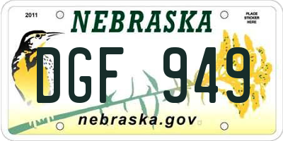 NE license plate DGF949