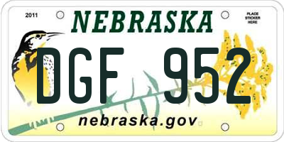 NE license plate DGF952
