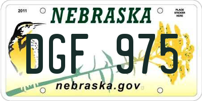 NE license plate DGF975
