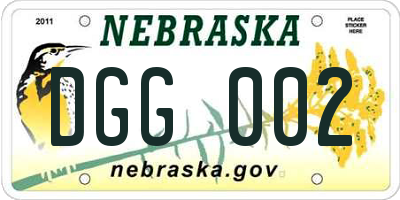 NE license plate DGG002