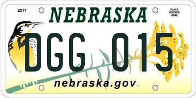 NE license plate DGG015