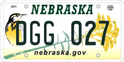 NE license plate DGG027