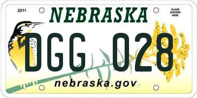NE license plate DGG028