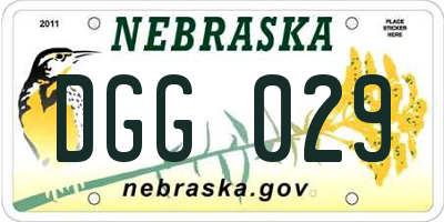 NE license plate DGG029