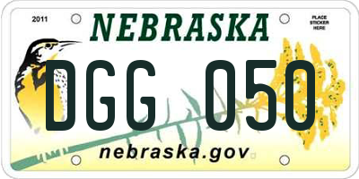 NE license plate DGG050