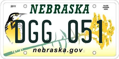NE license plate DGG051
