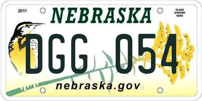 NE license plate DGG054