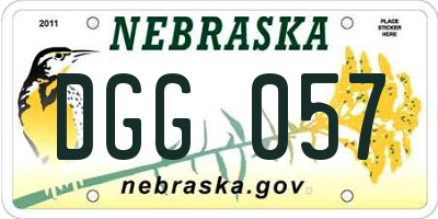 NE license plate DGG057