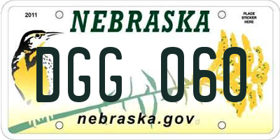 NE license plate DGG060