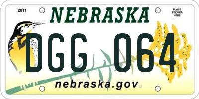 NE license plate DGG064