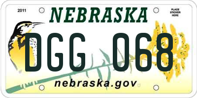 NE license plate DGG068