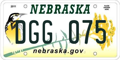 NE license plate DGG075