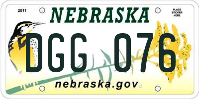 NE license plate DGG076