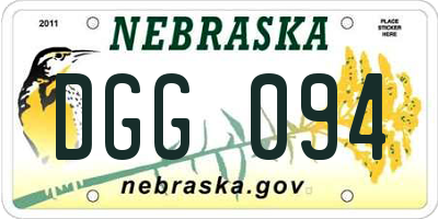 NE license plate DGG094