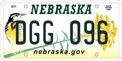 NE license plate DGG096