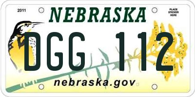 NE license plate DGG112