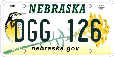 NE license plate DGG126