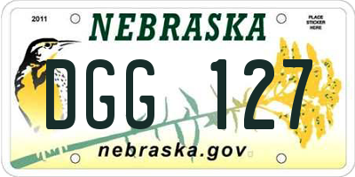 NE license plate DGG127