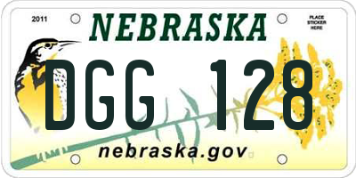 NE license plate DGG128