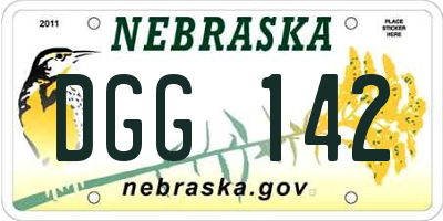 NE license plate DGG142