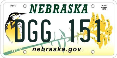 NE license plate DGG151