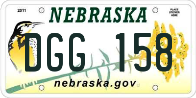 NE license plate DGG158