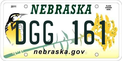 NE license plate DGG161