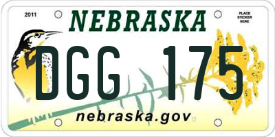 NE license plate DGG175