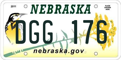 NE license plate DGG176